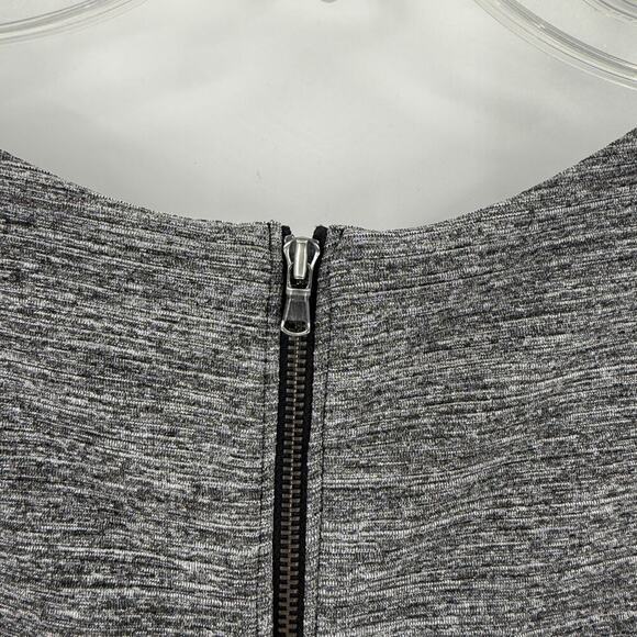 Loft Women's Gray Black Colorblock Back Zip Short Sleeve Mini Dress Size 14 - Picture 4 of 11